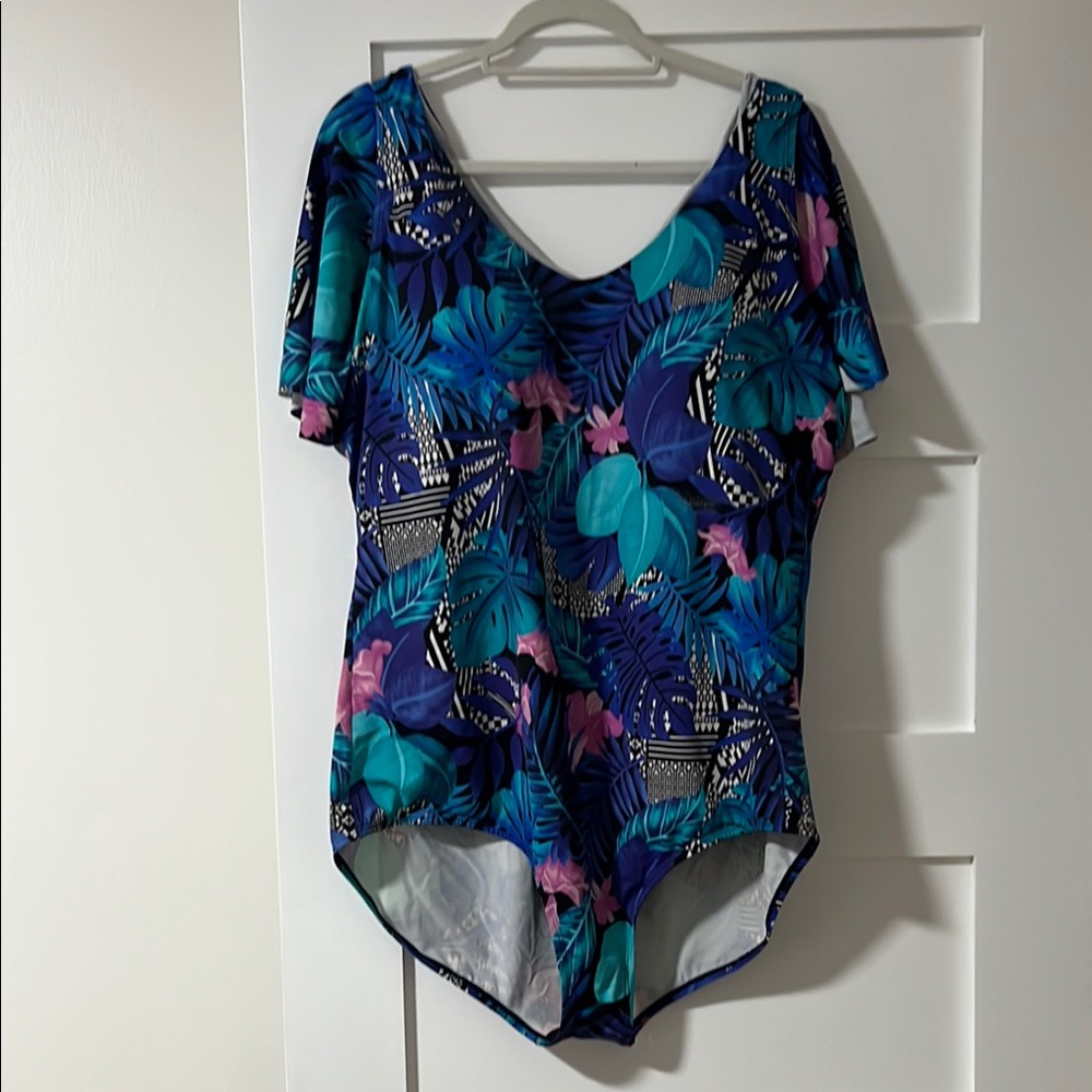 Tropical Print One-Piece Swimsuit